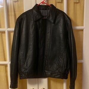 London Fog Black Leather Jacket. Genuine Leather